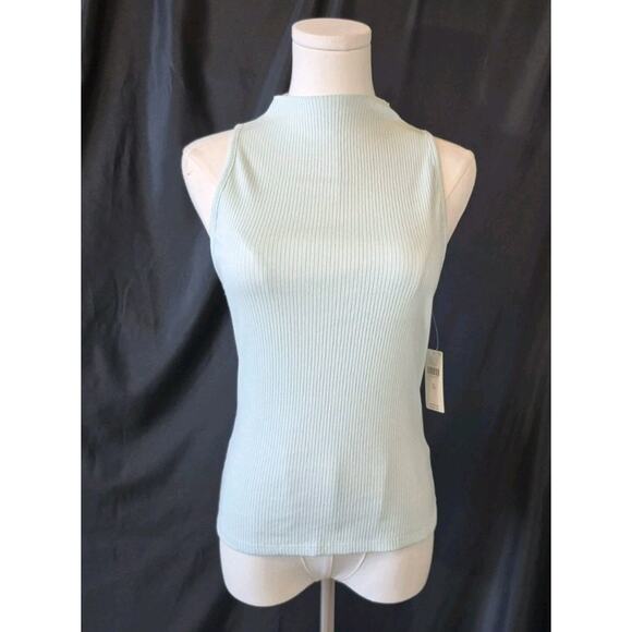 NWT Anthropologie Maeve *IN LIGHT BLUE* Womens Mock Neck Sleeveless Tank XS - Picture 2 of 9
